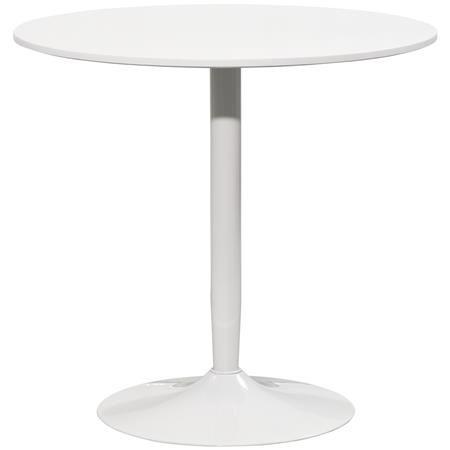 Table de Réunion TURIN, Ronde, Structure d’Acier, Ø70x75 cm, Blanc