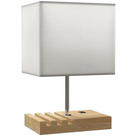 Lampe de bureau EKO, Design Tendance, Rangements et Ports USB, Blanc