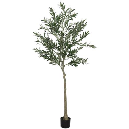 Plante de Bureau CASIA, Hauteur 180cm, Olivier Artificiel, Pot Inclus