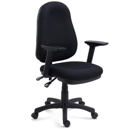Chaise Ergonomique ZENIT, Dossier Réglable, Accoudoirs Ajustables, Excellent Rembourrage, Noir