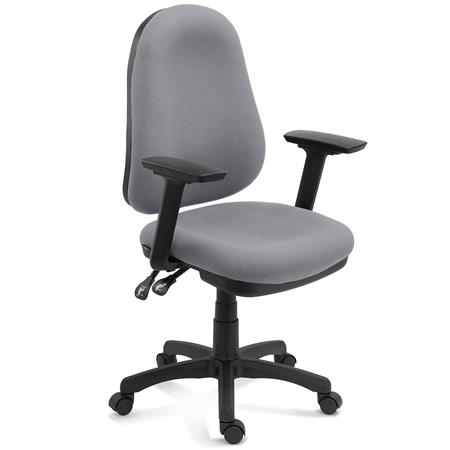 Chaise Ergonomique ZENIT, Support Lombaire, Accoudoirs Ajustables, Excellent Rembourrage, Gris