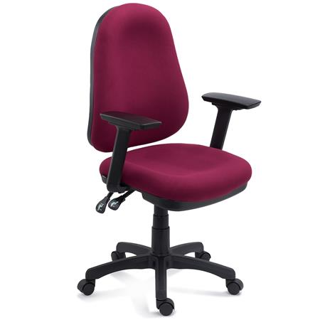 Chaise Ergonomique ZENIT, Support Lombaire, Accoudoirs Ajustables, Excellent Rembourrage, Bordeaux