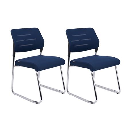 Lot de 2 Chaises visiteur FOSTER, Robustes et Confortables, en Maille Respirable, Bleu