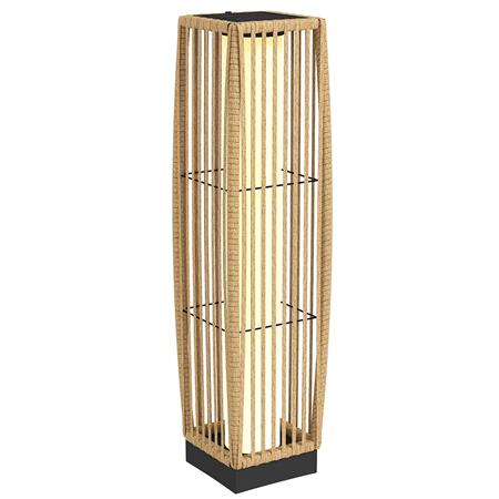 Lampe d'Extérieur Solaire LUMIO, Lumière Chaude 3500 K,En Rotin Synthétique, Marron Clair