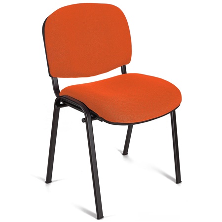 Chaise visiteur MOBY BASE, Commode et Pratique, Prix Incroyable, Orange et Piétement Noir