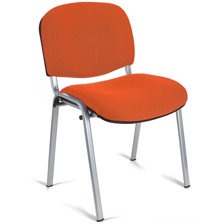 Chaise visiteur MOBY BASE, Commode et Pratique, Prix Incroyable, Orange et Piétement Gris