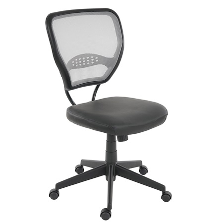 Chaise de bureau XXL (jusqu'à 150kg) TENOYA BASE  sans Accoudoirs, Dossier en maille, Gris