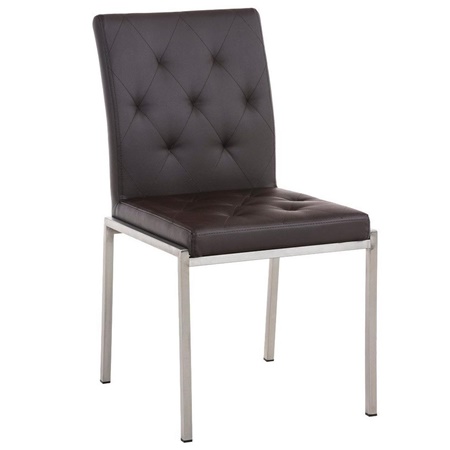 Chaise visiteur GALA, avec un Grand Rembourrage, très Robuste et Résistante, Cuir, Marron foncé