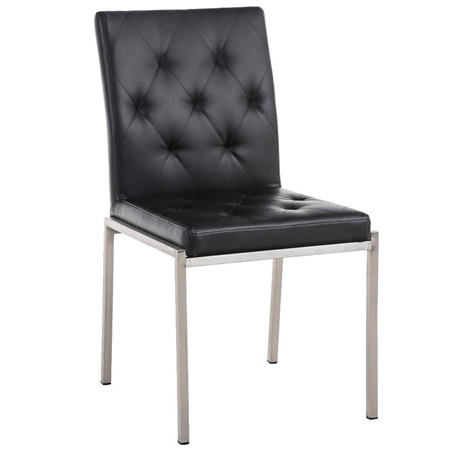 Chaise visiteur GALA, avec un Grand Rembourrage, très Robuste et Résistante, Cuir, Noir