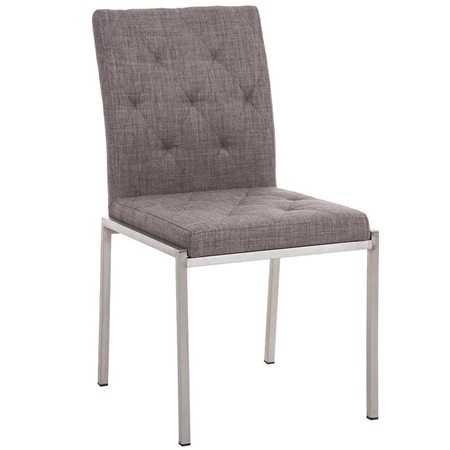 Chaise visiteur GALA TISSU, avec un Grand Rembourrage, très Robuste et Résistante, Tissu, Gris clair