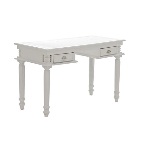 Bureau sublime LUCAS, Style Classique, Dimensions 130x82,5x60cm, en Bois, Blanc