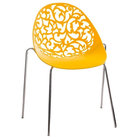 Chaise visiteur DENALI, Empilable, Structure Métallique et Sublime Design, Jaune