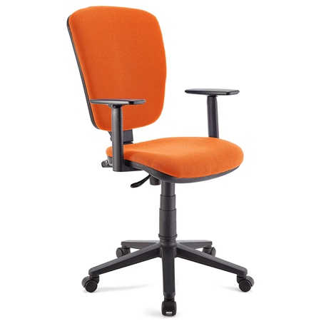 Chaise de bureau CALIPSO PLUS, Dossier et Accoudoirs Ajustables, robuste, En Tissu Orange
