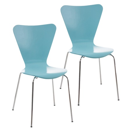 Lot de 2 Chaises visiteur HERCULE, Structure Métallique, Empilables, Bleu