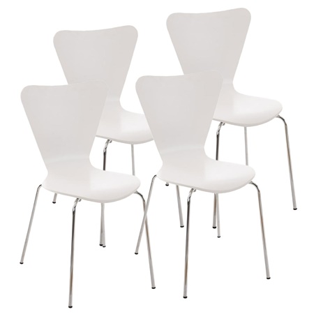 Lot de 4 Chaises visiteur HERCULE, Structure Métallique, Empilables, Blanc