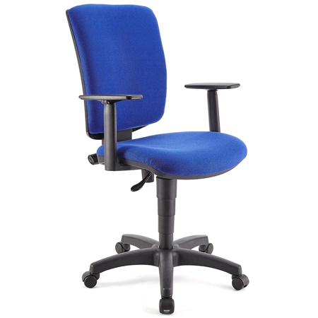 Chaise de Bureau ATLAS PLUS, Dossier et Accoudoirs Ajustables, Grand Rembourrage, en tissu Bleu