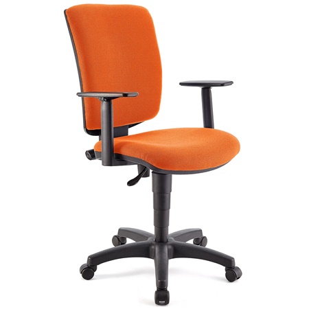 Chaise de Bureau ATLAS PLUS, Dossier et Accoudoirs Ajustables, Grand Rembourrage, en tissu Orange