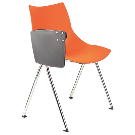 Chaise de réunion AMIR AVEC TABLETTE, Commode et Pratique, Orange