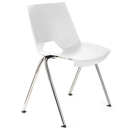 Chaise visiteur ENZO, Commode et Pratique, Empilable, Blanc