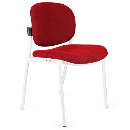 Chaise de réunion ERIC avec DOSSIER REMBOURRÉ, Commode et Pratique, Empilable, Rouge