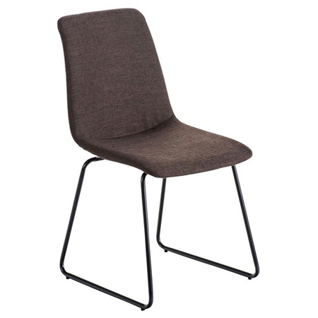 Chaise visiteur FRANCESC, Design Exclusif, Revêtement en Tissu, Marron