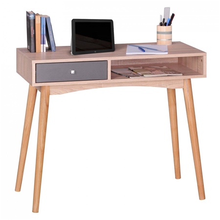 Bureau Design MEGAN, Style Scandinave, Dimensions 90x45x78 cm, en Bois couleur Chêne