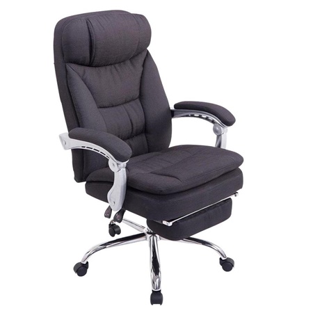 Fauteuil de bureau AUSTIN TISSU, inclinable, Repose-pieds Extensible, en tissu, Noir