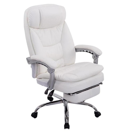 Fauteuil de bureau AUSTIN, inclinable, Repose-pieds Extensible, Blanc