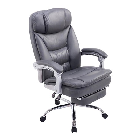 Fauteuil de bureau AUSTIN, inclinable, Repose-pieds Extensible, Gris