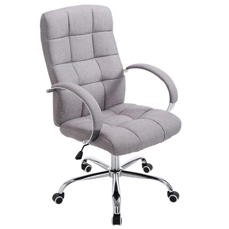 Fauteuil de bureau LISBOA TISSU, Grande qualité, structure métallique, Gris Clair