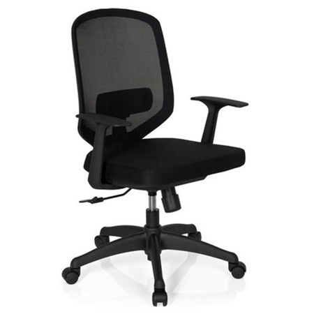 DEMO# Silla de Oficina DAMA, Uso 8 horas, Soporte Lumbar Ajustable, Respaldo Transpirable, en Negro