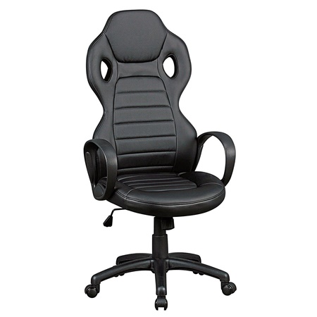 Fauteuil Gamer TOUCAN, Design sportif , Grand Dossier, Cuir, Noir