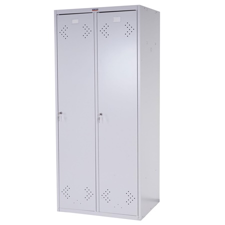 Casier Vestiaire Métallique FRIDA, 183x81x50 cm, 2 Portes, Gris 