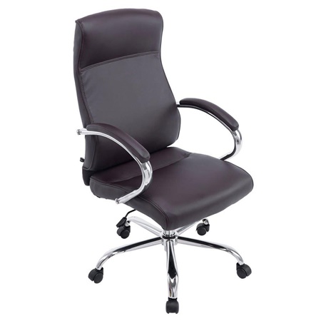 Fauteuil de bureau ZURICH, XXL, Grand rembourrage, Revêtement cuir, Marron