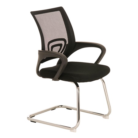 Chaise visiteur SÉOUL V, Design sublime, Grande Assise Rembourrée, Noir