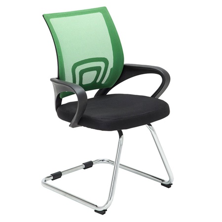 Chaise visiteur SÉOUL V, Design sublime, Grande Assise Rembourrée, Vert