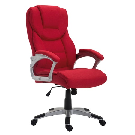 Fauteuil de bureau BALTIMORE TISSU, grand rembourrage, très résistant, Rouge