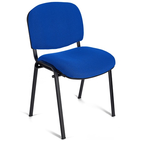 Chaise visiteur MOBY BASE, Commode et Pratique, Prix Incroyable,  Bleu et Piétement Noir