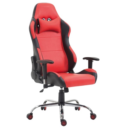 Fauteuil Gamer ROBY, Design Sportif et Grand Confort, en Cuir, Rouge