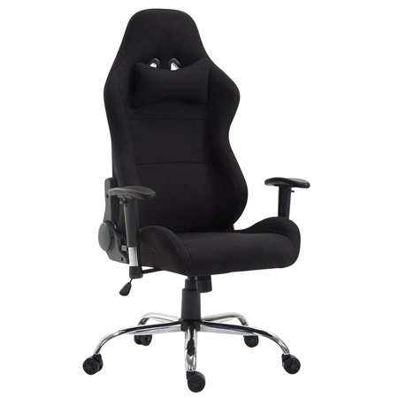 Fauteuil Gamer ROBY TISSU, Design Sportif et Grand Confort, Noir