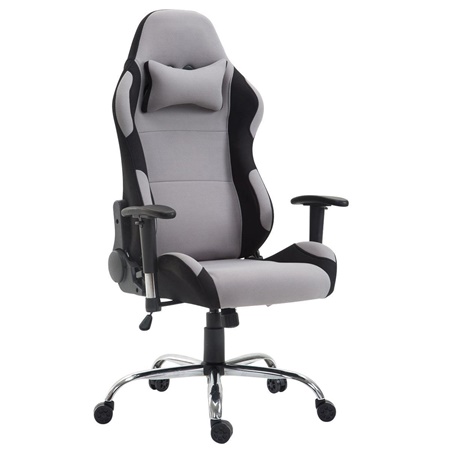 Fauteuil Gamer ROBY TISSU, Design Sportif et Grand Confort, Gris