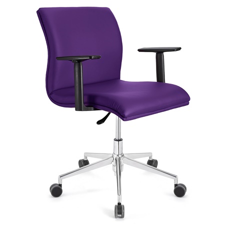 Fauteuil de bureau ANIBAL BASE PRO CUIR, Accoudoirs Ajustables, Violet