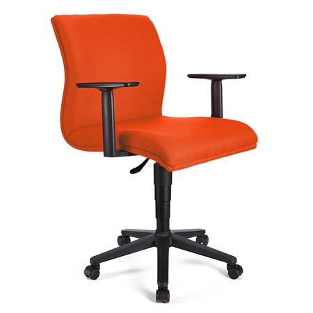 Fauteuil de bureau ANIBAL BASE, Accoudoirs Ajustables, Tissu, Orange