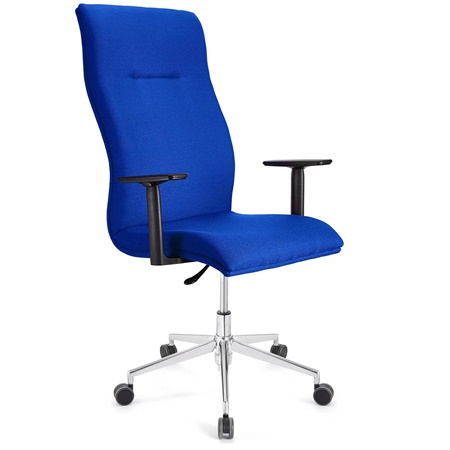 Fauteuil de bureau ANIBAL PRO, Grand dossier, Accoudoirs Ajustables, Tissu, Bleu