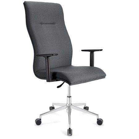 Fauteuil de bureau ANIBAL PRO, Grand dossier, Accoudoirs Ajustables, Tissu, Gris