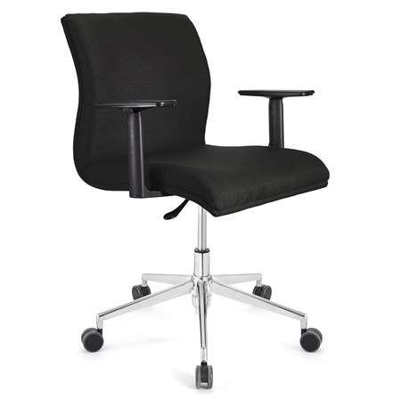 Fauteuil de bureau ANIBAL BASE PRO, Accoudoirs Ajustables, Tissu, Noir