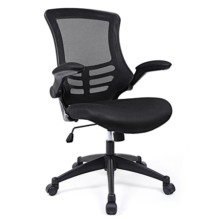 Chaise de bureau DAX, Accoudoirs rabattables, en Maille Respirable, Noir