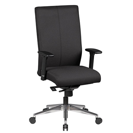 Siège ergonomique CUTY, Confort et Résistance maximum, Utilisation professionnelle 8 Heures, Tissu, Noir
