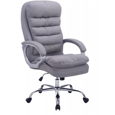 Fauteuil de Bureau CANNES TISSU, Grand rembourrage, Résistant jusqu'à 160 kg, Gris clair