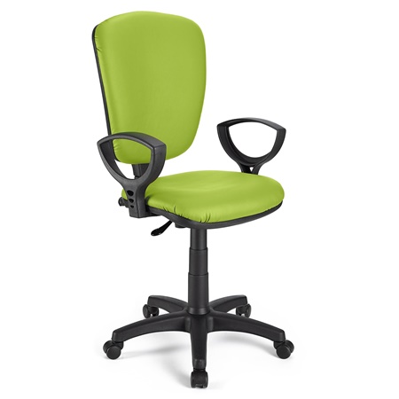 Chaise de bureau CALIPSO CUIR, Dossier Ajustable, Avec Accoudoirs, Vert